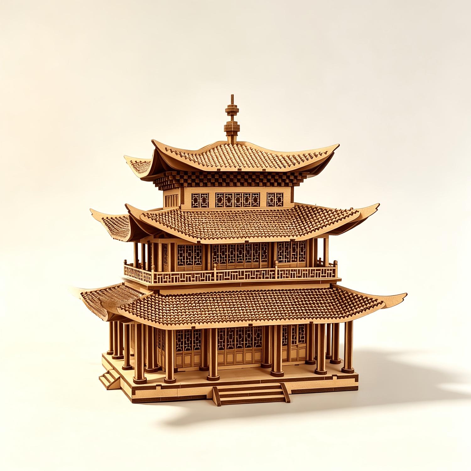 Large-Scale Traditional Chinese Ancient Tower 3D Wooden Puzzle